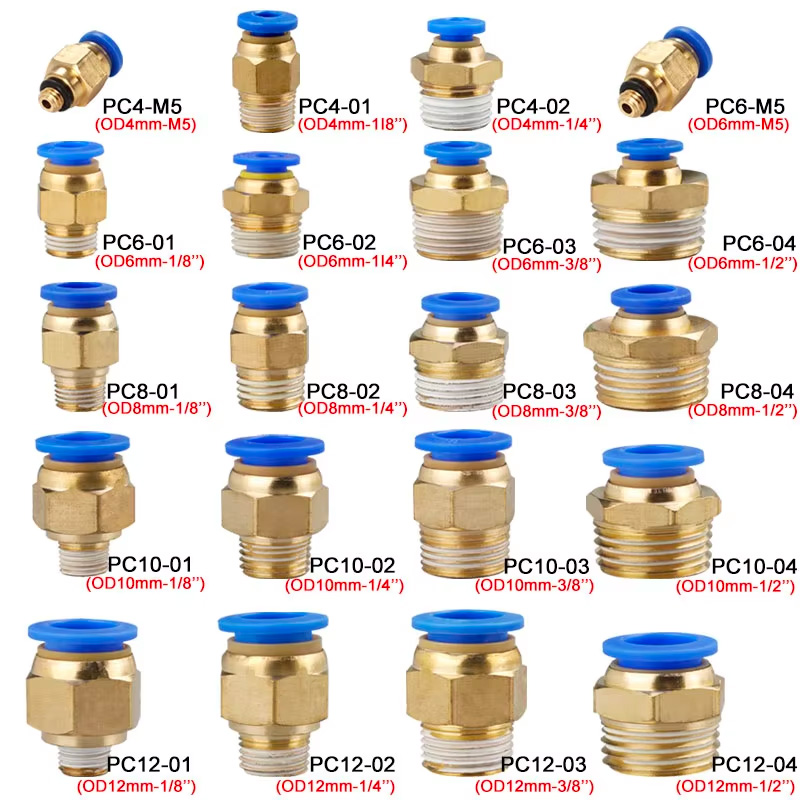 Compression Fitting Brass - 10/50PCS Pneumatische Fitting Air Connector PC