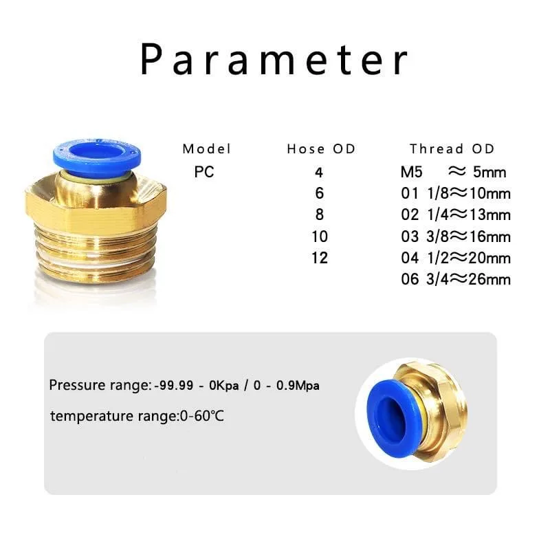 10/50PCS Pneumatische Fitting  - Compression Fitting Brass recensie en prijs